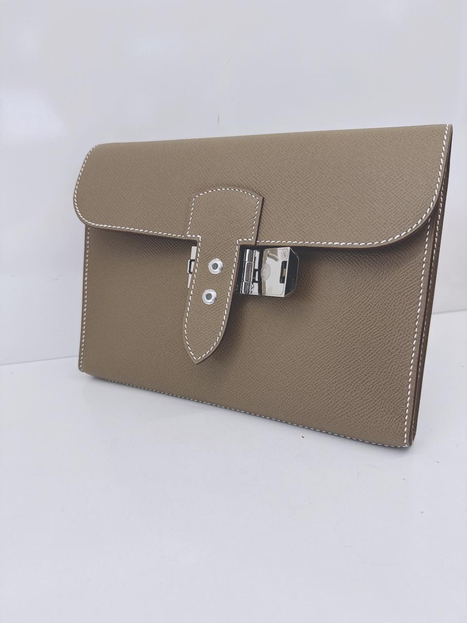 ETOUPE SAC A DEPECHES 24 POUCH PALLADIUM HARDWARE