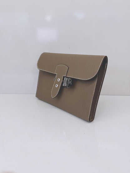 ETOUPE SAC A DEPECHES 24 POUCH PALLADIUM HARDWARE