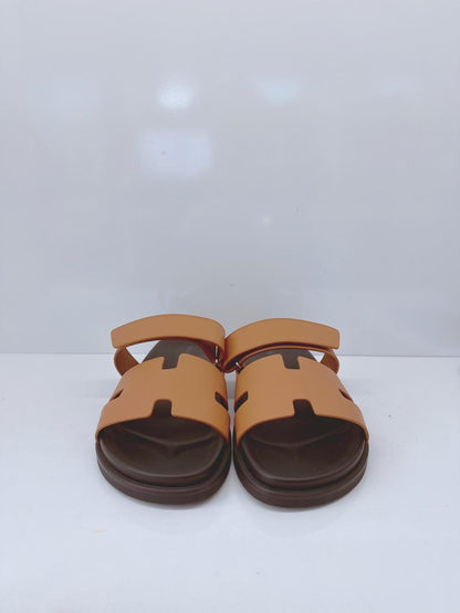 NATUREL CALFSKIN LEATHER CHYPRE SANDALS 43