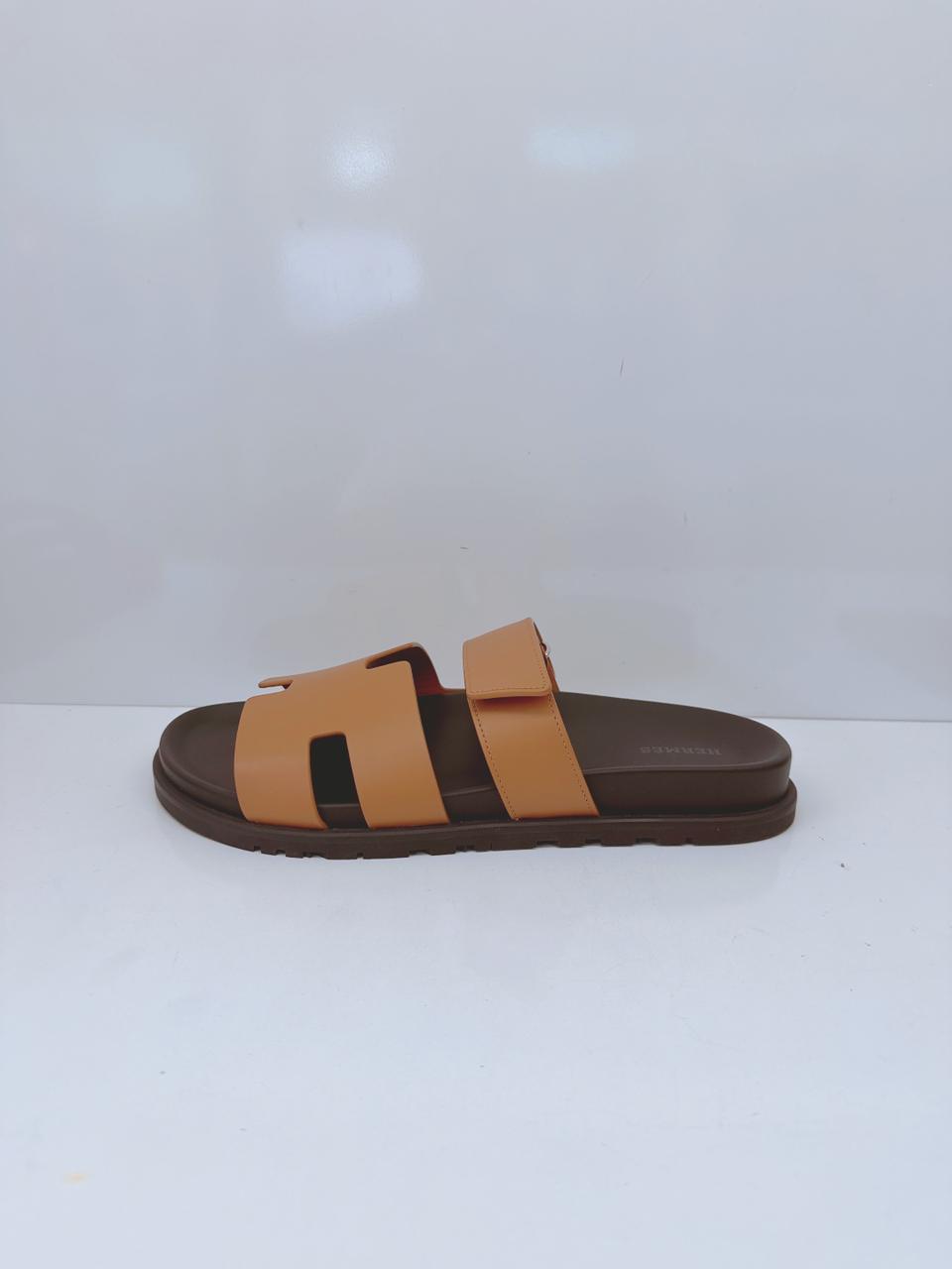 NATUREL CALFSKIN LEATHER CHYPRE SANDALS 43
