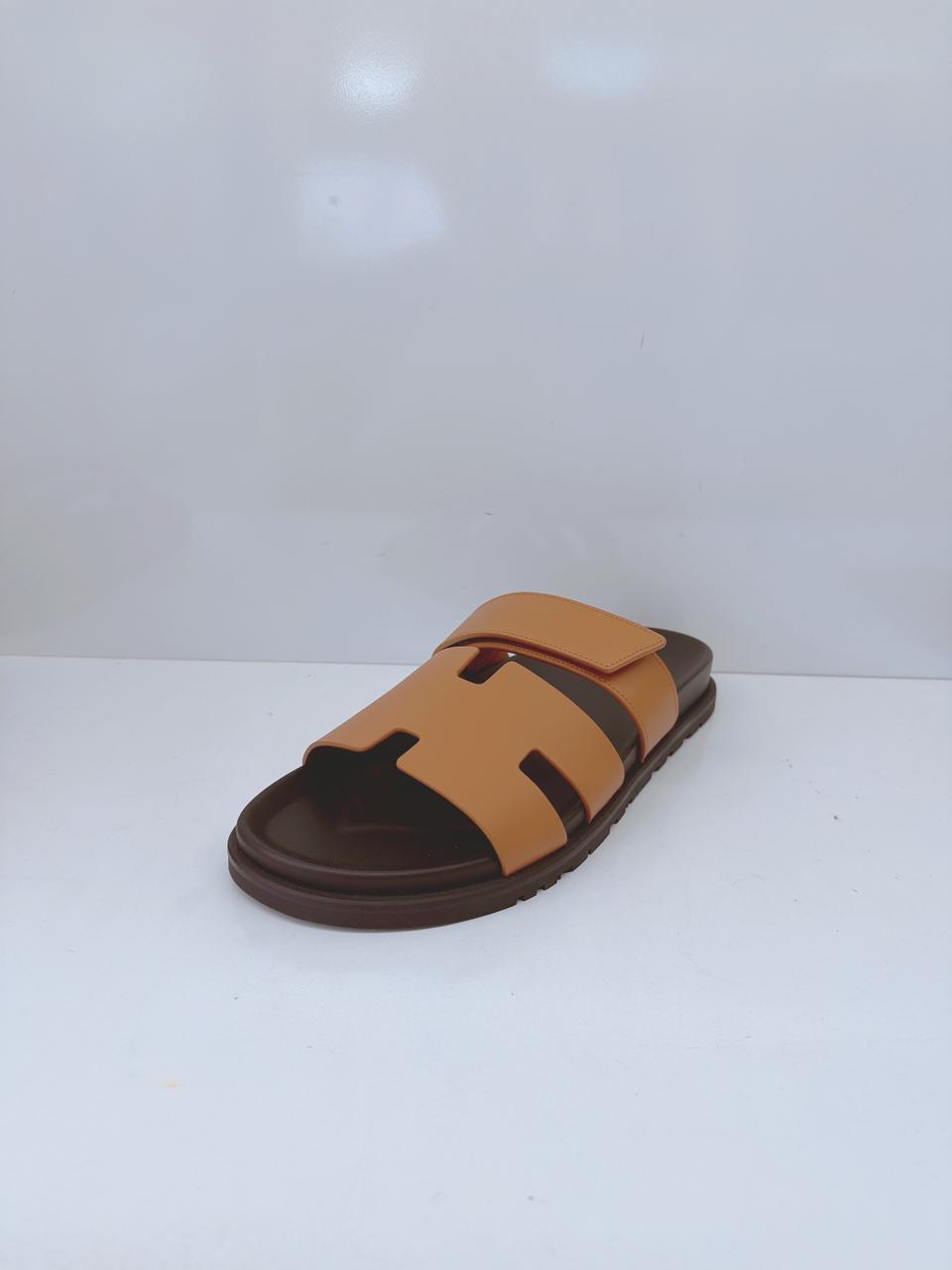NATUREL CALFSKIN LEATHER CHYPRE SANDALS 43