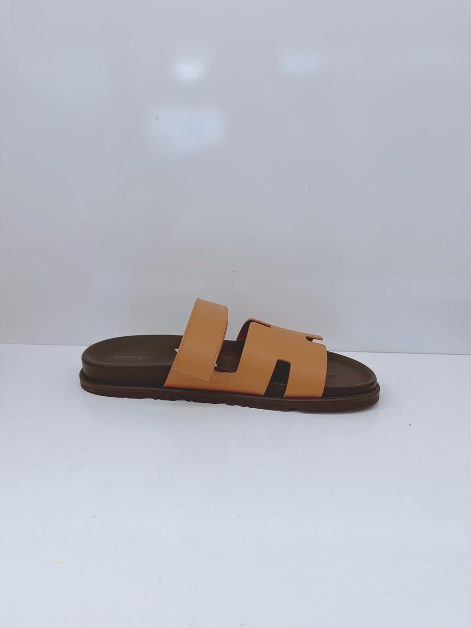 NATUREL CALFSKIN LEATHER CHYPRE SANDALS 43