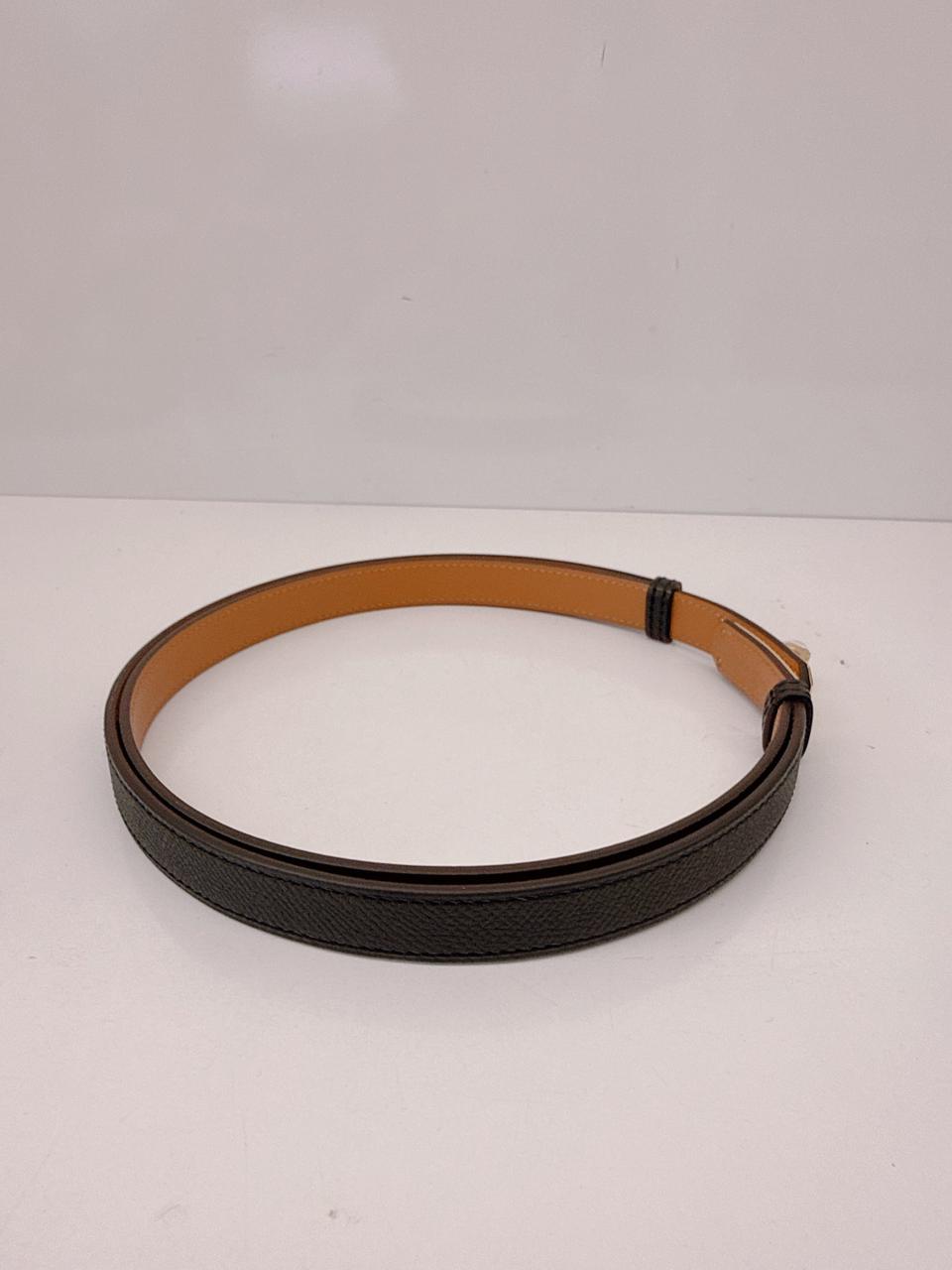 BLACK EPSOM AND CALFSKIN LEATHER KELLY 18 BELT