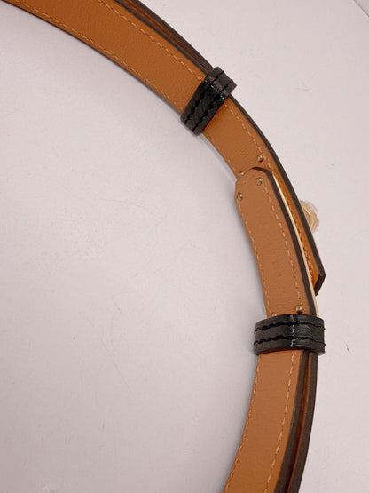 BLACK EPSOM AND CALFSKIN LEATHER KELLY 18 BELT