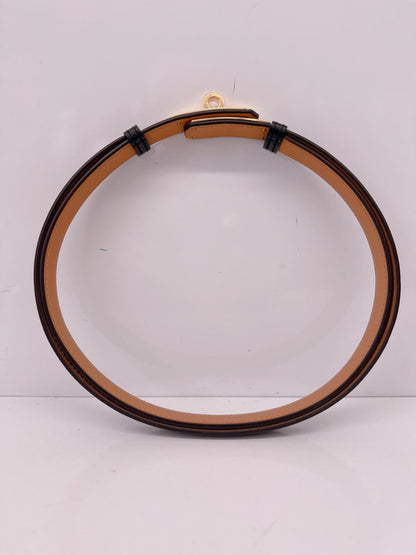 BLACK EPSOM AND CALFSKIN LEATHER KELLY 18 BELT