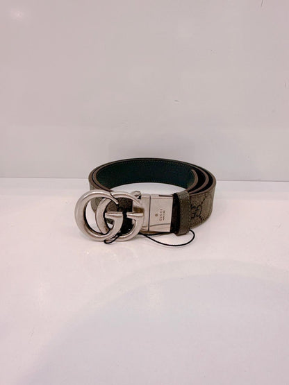 GRAY GG SUPREME CANVAS MARMONT REVERSIBLE BELT 75CM