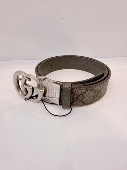 GRAY GG SUPREME CANVAS MARMONT REVERSIBLE BELT 75CM