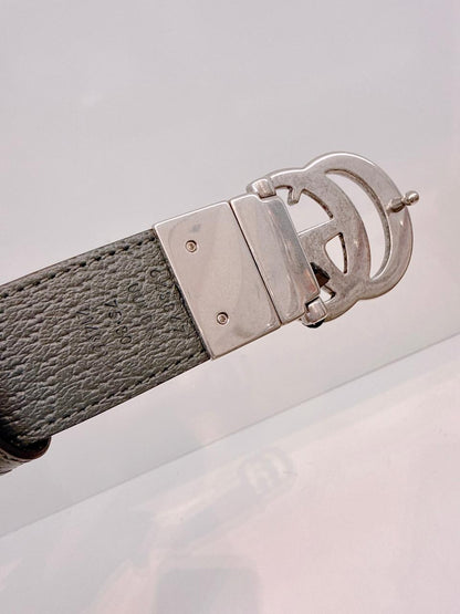 GRAY GG SUPREME CANVAS MARMONT REVERSIBLE BELT 75CM
