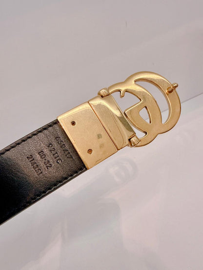 BEIGE GG SUPREME CANVAS  AND LEATHER MARMONT BELT 80/32