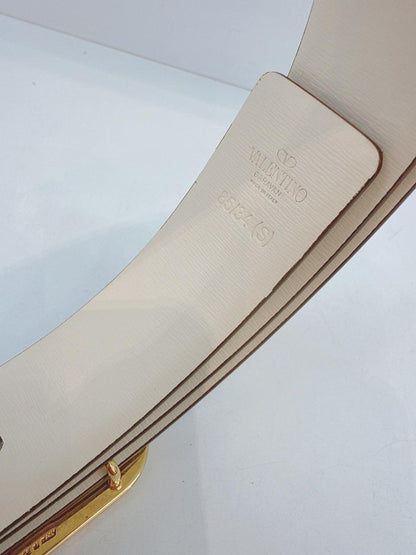 MINT GREEN WHITE LEATHER VLOGO REVERSIBLE BELT 85/34 (S)