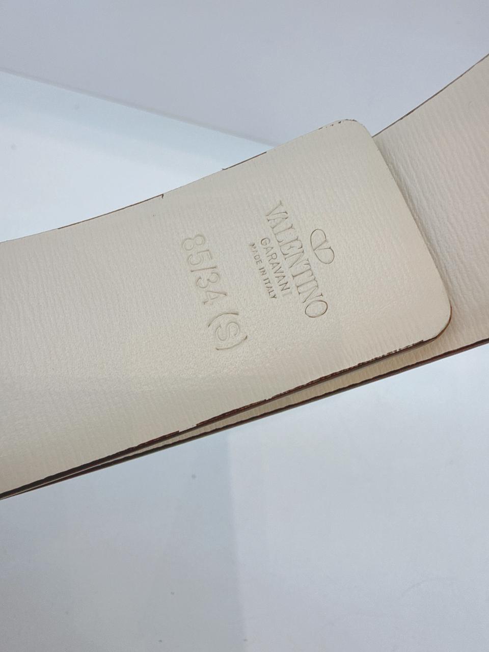 MINT GREEN WHITE LEATHER VLOGO REVERSIBLE BELT 85/34 (S)