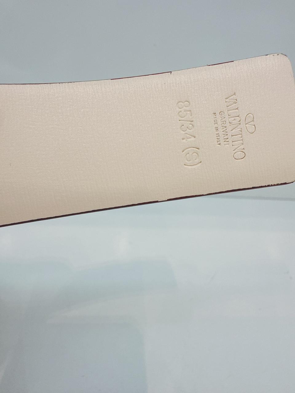 MINT GREEN WHITE LEATHER VLOGO REVERSIBLE BELT 85/34 (S)