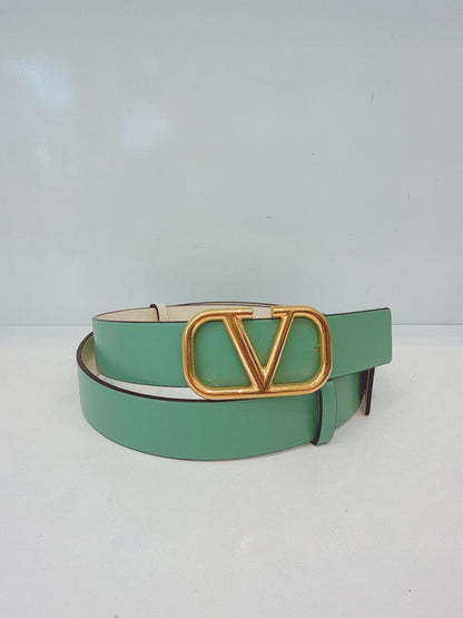 MINT GREEN WHITE LEATHER VLOGO REVERSIBLE BELT 85/34 (S)