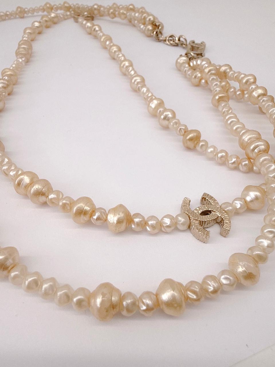 PEARL TRIPLE STRAND CC NECKLACE
