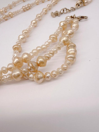 PEARL TRIPLE STRAND CC NECKLACE
