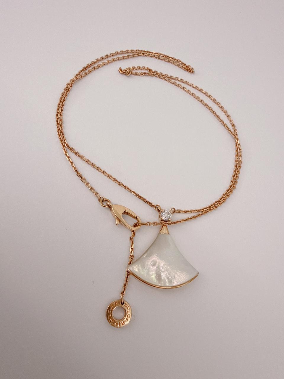 18K ROSE GOLD MOTHER OF PEARL DIAMOND DIVA'S DREAM NECKLACE