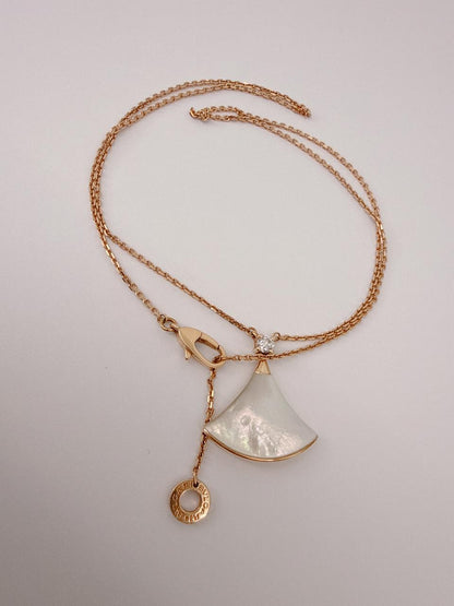 18K ROSE GOLD MOTHER OF PEARL DIAMOND DIVA'S DREAM NECKLACE