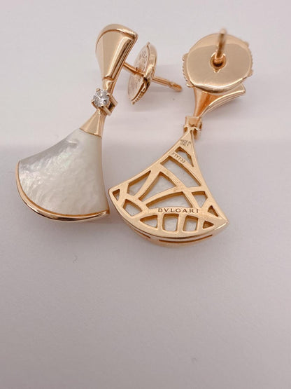 18K ROSE GOLD MOTHER OF PEARL DIAMOND DIVA'S DREAM EARRINGS