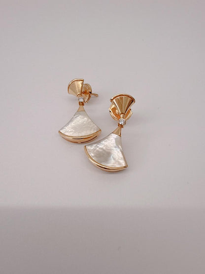 18K ROSE GOLD MOTHER OF PEARL DIAMOND DIVA'S DREAM EARRINGS