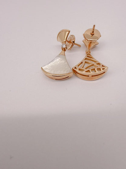 18K ROSE GOLD MOTHER OF PEARL DIAMOND DIVA'S DREAM EARRINGS