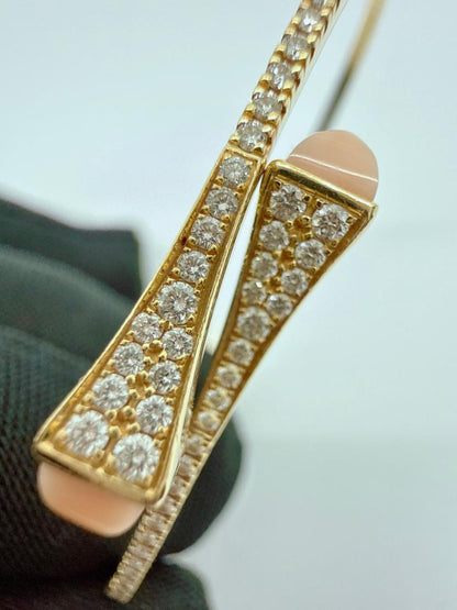 OPAL PINK AND YELLOW GOLD CLEO DIAMOND SLIM SLIP-ON BRACELET