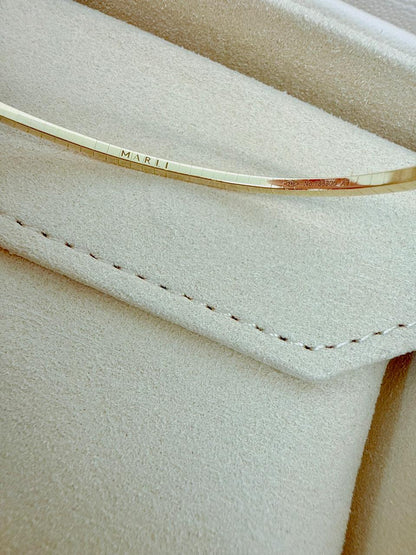 OPAL PINK AND YELLOW GOLD CLEO DIAMOND SLIM SLIP-ON BRACELET