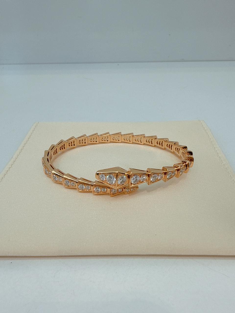 18K ROSE GOLD SERPENTI VIPER DIAMOND BRACELET AND RING SET