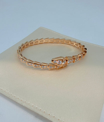 18K ROSE GOLD SERPENTI VIPER DIAMOND BRACELET AND RING SET