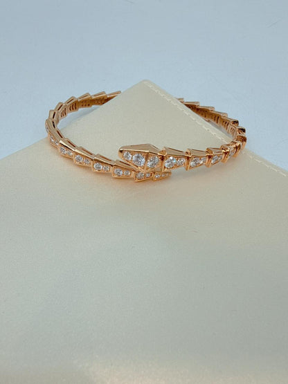 18K ROSE GOLD SERPENTI VIPER DIAMOND BRACELET AND RING SET