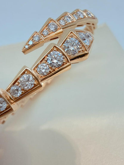 18K ROSE GOLD SERPENTI VIPER DIAMOND BRACELET AND RING SET