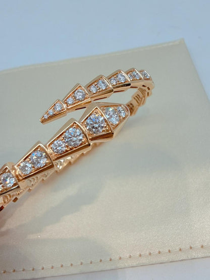18K ROSE GOLD SERPENTI VIPER DIAMOND BRACELET AND RING SET