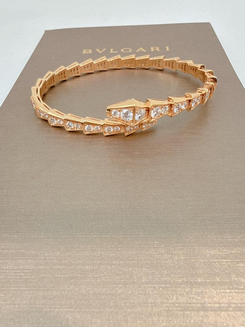18K ROSE GOLD SERPENTI VIPER DIAMOND BRACELET AND RING SET