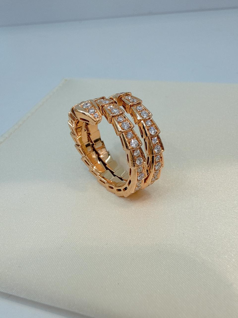 18K ROSE GOLD SERPENTI VIPER DIAMOND BRACELET AND RING SET