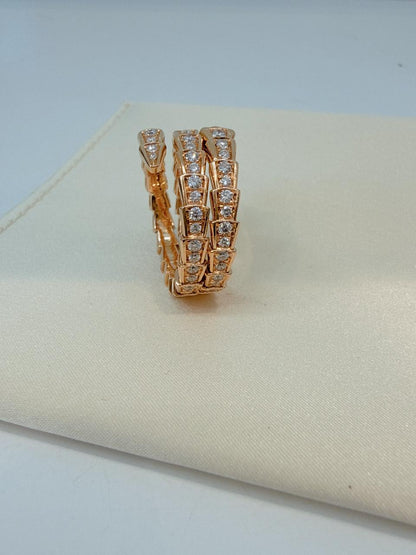 18K ROSE GOLD SERPENTI VIPER DIAMOND BRACELET AND RING SET