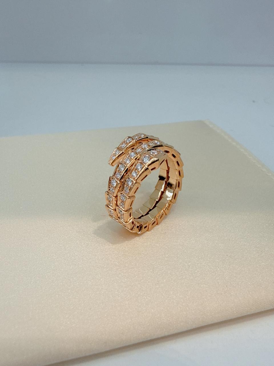 18K ROSE GOLD SERPENTI VIPER DIAMOND BRACELET AND RING SET