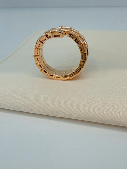 18K ROSE GOLD SERPENTI VIPER DIAMOND BRACELET AND RING SET