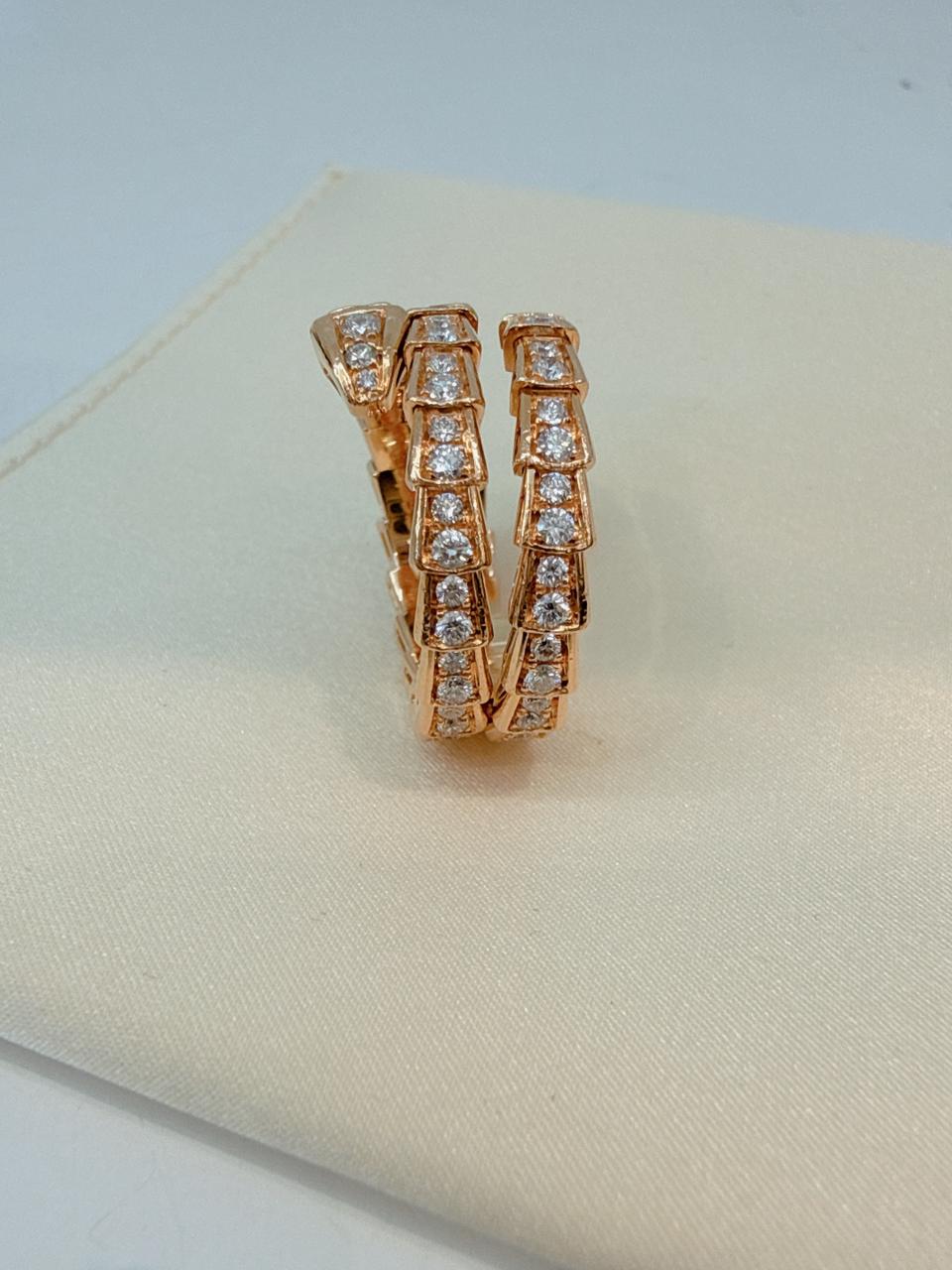 18K ROSE GOLD SERPENTI VIPER DIAMOND BRACELET AND RING SET