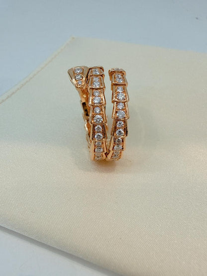 18K ROSE GOLD SERPENTI VIPER DIAMOND BRACELET AND RING SET