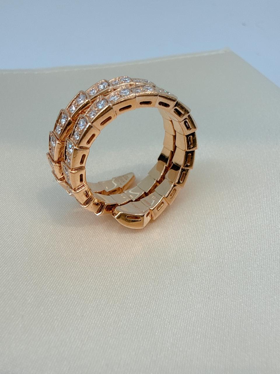 18K ROSE GOLD SERPENTI VIPER DIAMOND BRACELET AND RING SET
