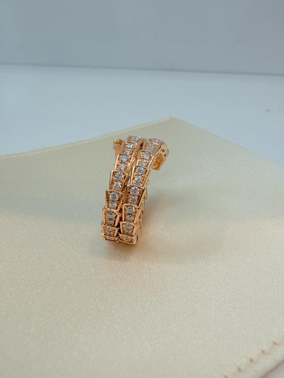 18K ROSE GOLD SERPENTI VIPER DIAMOND BRACELET AND RING SET