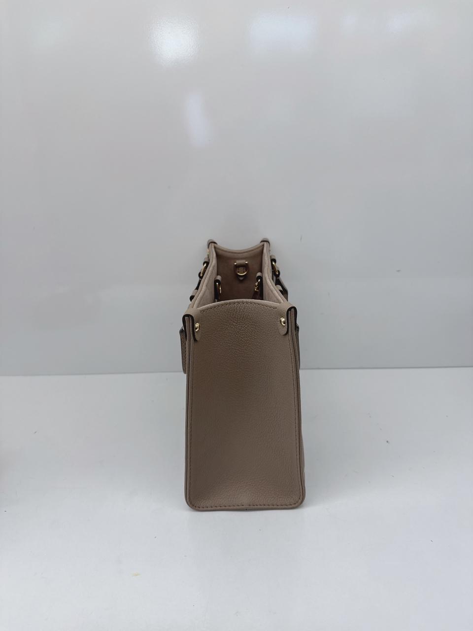 TOURTERELLE CRÈME BICOLOR MONOGRAM EMPREINTE LEATHER ONTHEGO PM TOTE BAG