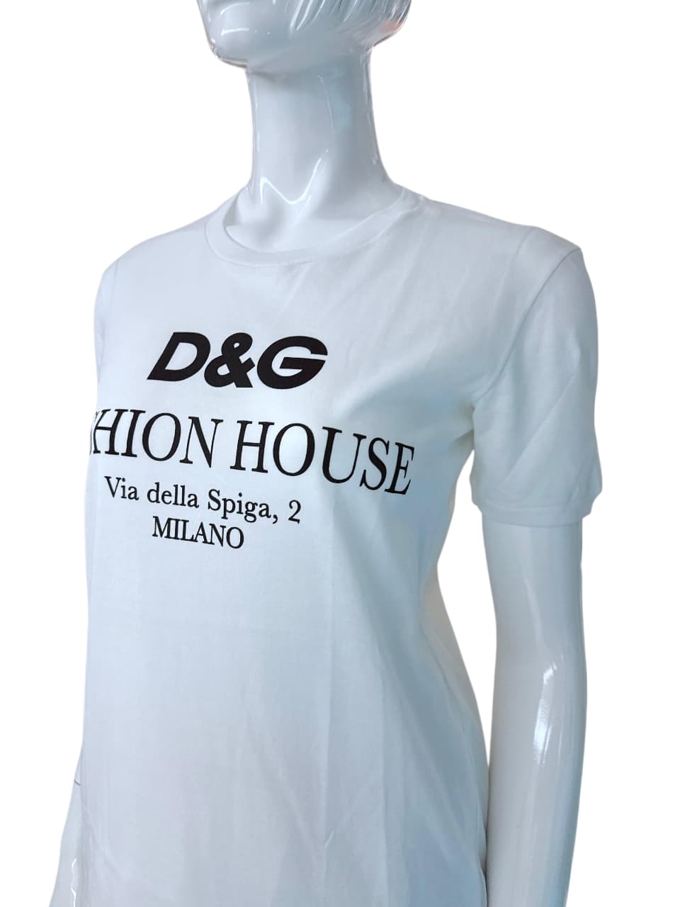 WHITE COTTON JERSEY T-SHIRT 38