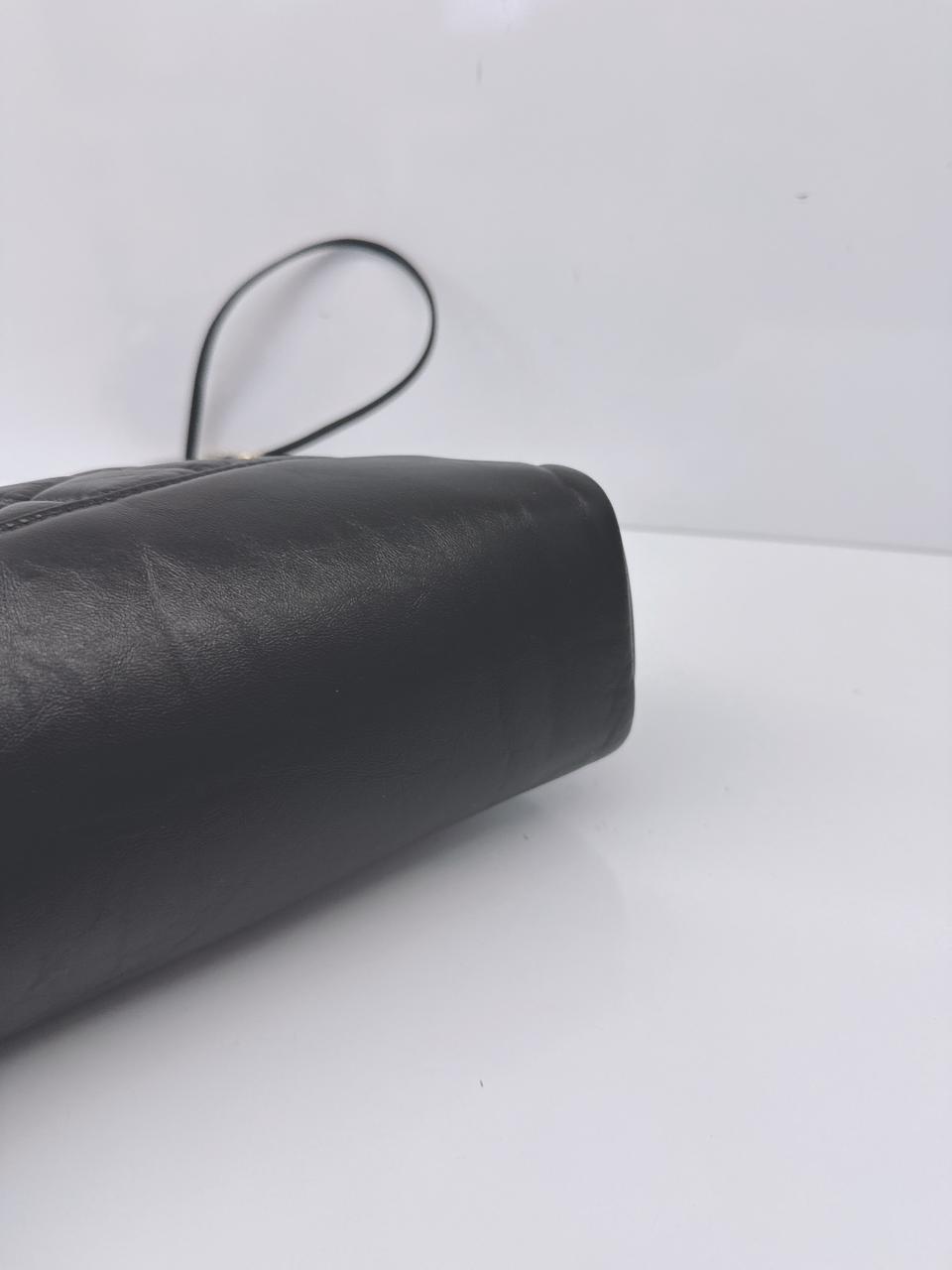 BLACK LAMBSKIN LEATHER LARGE CHANEL 31 SHOPPING BAG GOLD HARDWARE