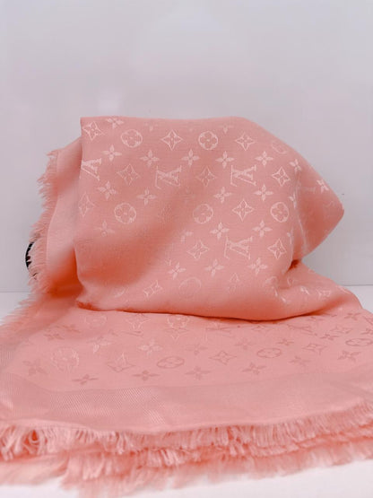 ROSE PALE MONOGRAM CLASSIC SHAWL