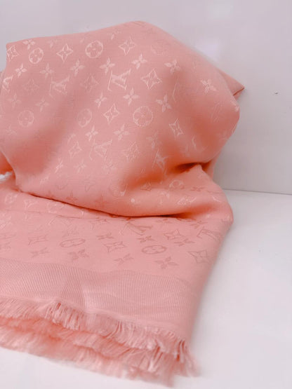 ROSE PALE MONOGRAM CLASSIC SHAWL