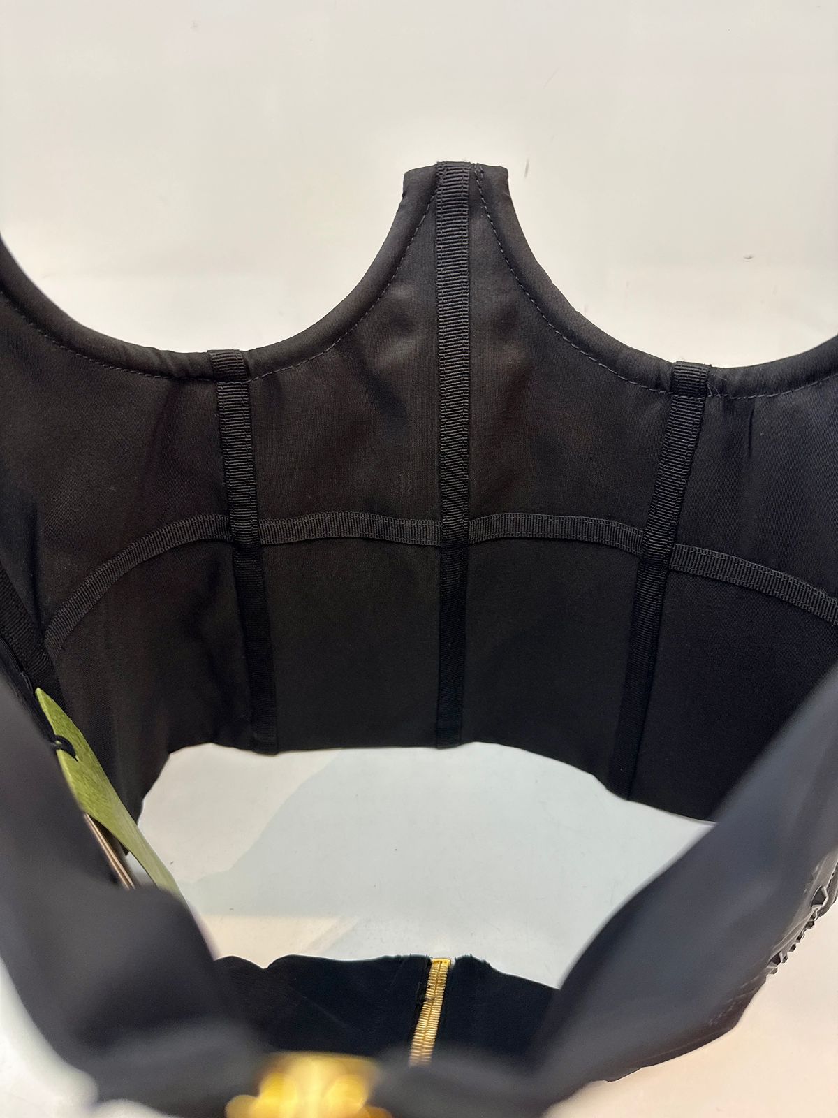 BLACK SEQUIN EMBROIDERED CORSET TOP M