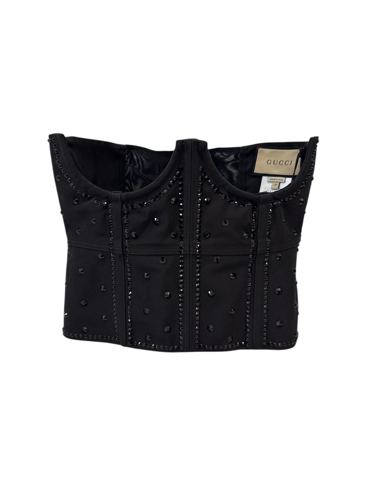 BLACK SEQUIN EMBROIDERED CORSET TOP M