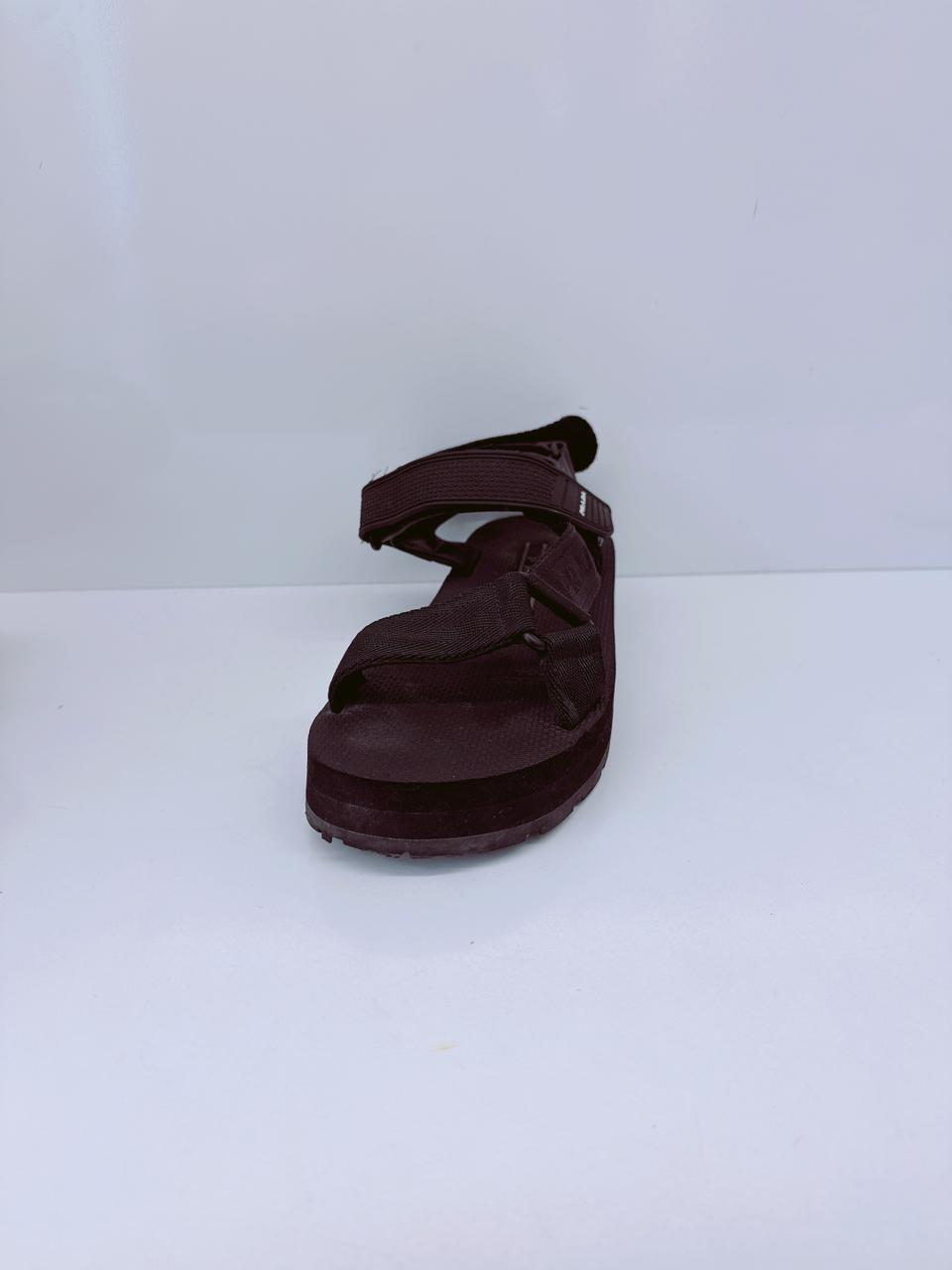 BLACK VELCRO STRAP SANDALS 38