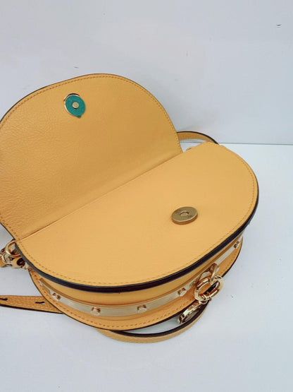 DARK OCHRE CALFSKIN LEATHER SMALL NILE BRACELET MINAUDIERE BAG