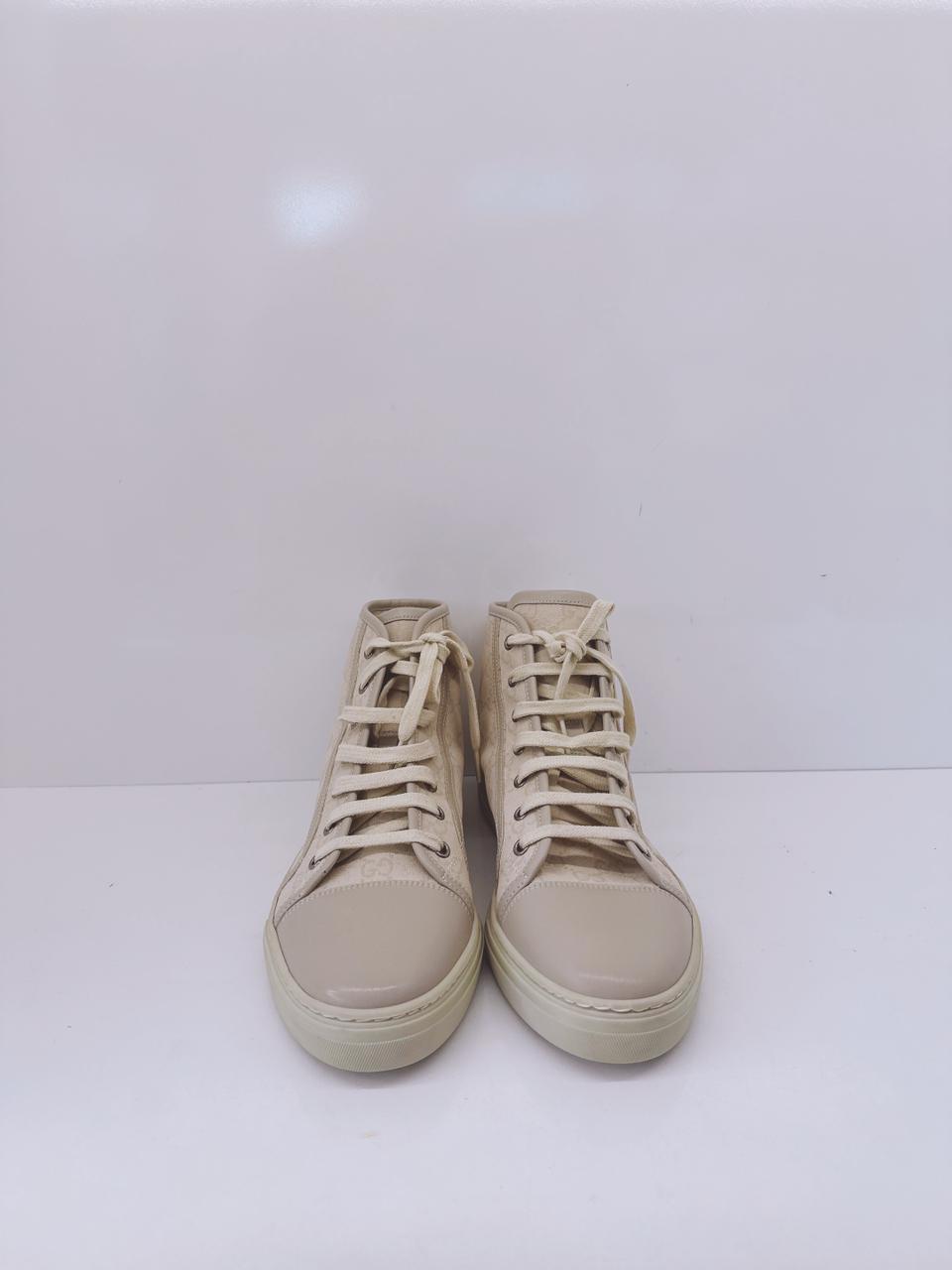 OFF WHITE GG CANVAS AND LEATHER LACEUP HIGH TOP SNEAKERS 41